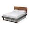 Baxton Studio Ayla Grey Upholstered Walnut Finished Wood Full Size Platform Bed 156-9413-9428 - alternate 2